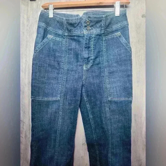 Pilcro and the Letterpress Anthropologie High Rise Trouser Bootcut Jeans Size 28 - Picture 7 of 16
